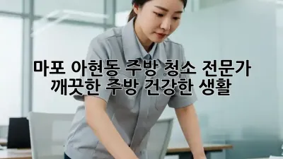 마포 아현동 주방 청소 전문가: 깨끗한 주방, 건강한 생활! ✨